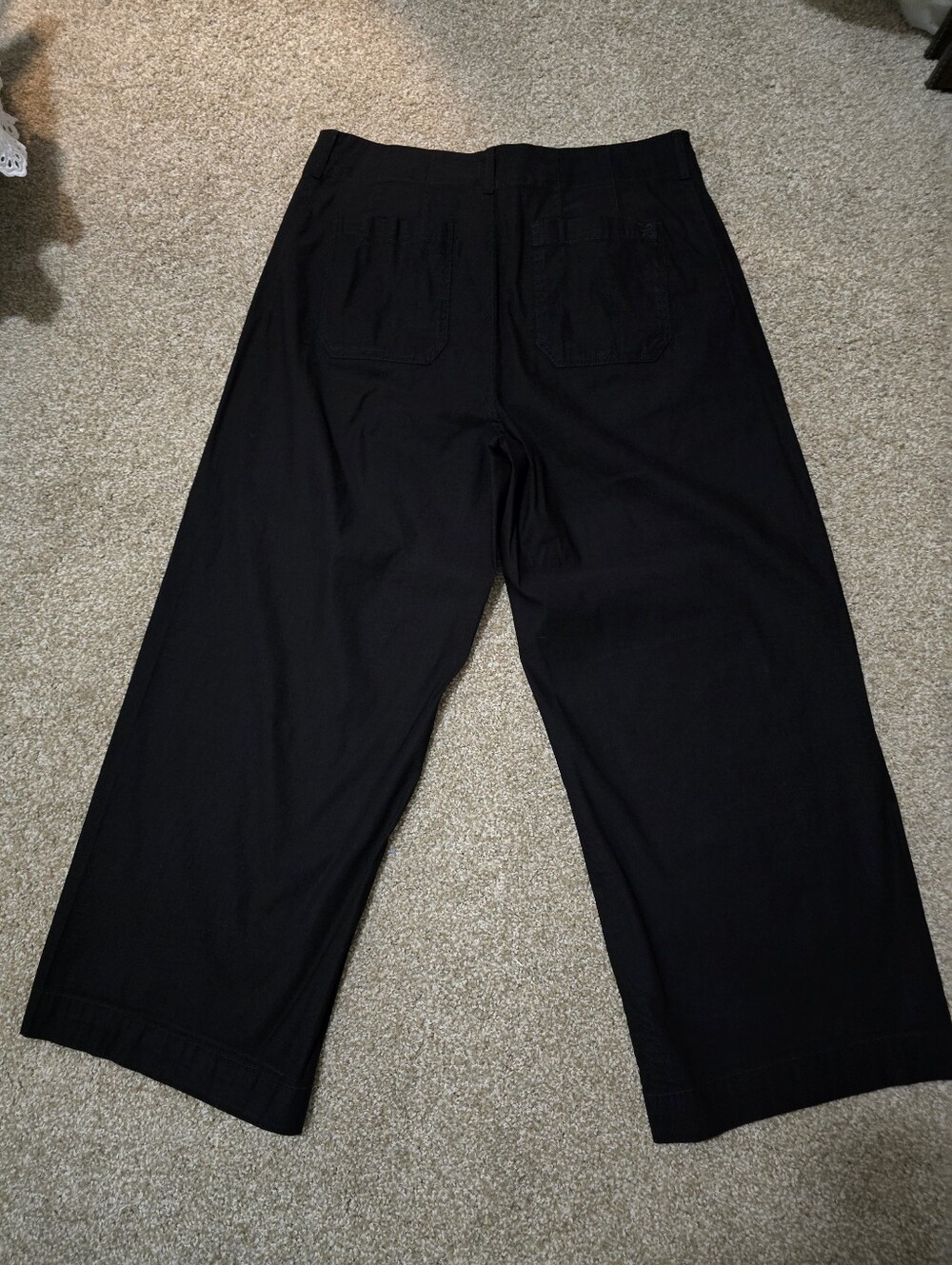 Anthropologie Maeve Colette High-Rise Wide-Leg Cropped Pants in Magic Fabric